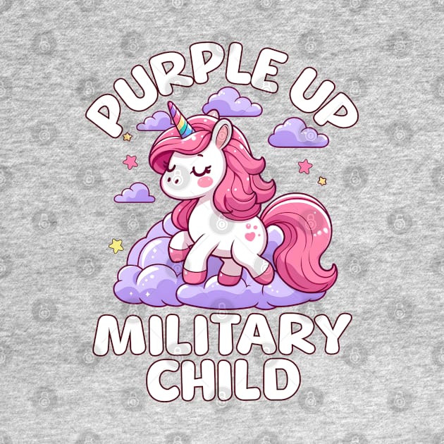 Cute Unicorn Purple Up Military Child by alcoshirts